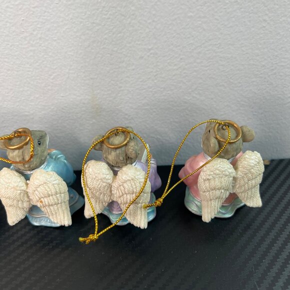 Vintage Angel Mouse Christmas Ornaments Set of 5 Pastel Gowns Harp Books Star - Picture 7 of 14